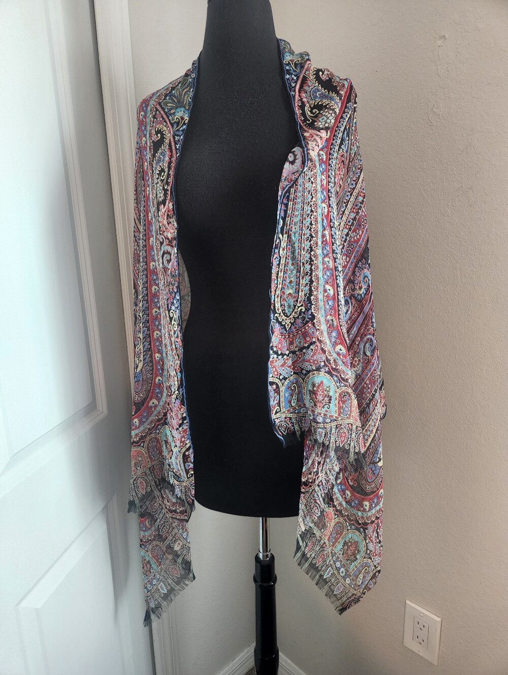 Etro Multicolor Paisley Open-Front Shawl